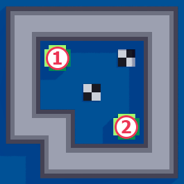 1 and 2 are top-left and bottom-right respectively.