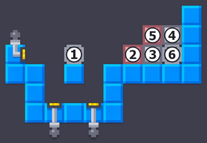 1 = R3C4, 2 = R3C7, 3 = R3C8, 4 = R2C9, 5 = R2C8, 6 = R3C9.