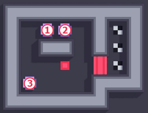 1 = R1C2, 2 = R1C3, 3 = R4C1.