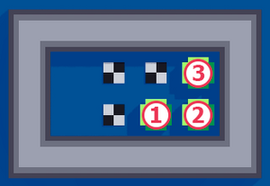 1 to 3 are marked in anticlockwise order.
