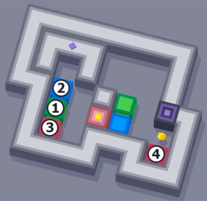 1 = R4C2, 2 = R3C2, 3 = R5C2, 4 = R5C7.