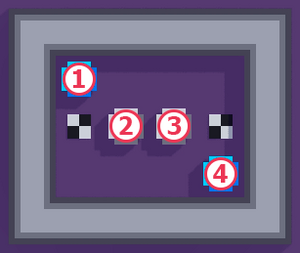 1 to 4 are indicated from left to right.