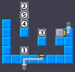 1 = R6C3, 2 = R1C3, 3 = R4C5, 4 = R3C3, 5 = R2C3.