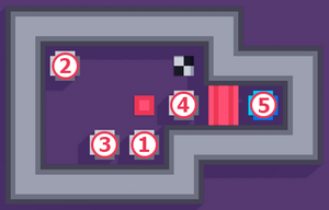 1 = R3C3, 2 = R1C1, 3 = R3C2, 4 = R2C4, 5 = R2C6.