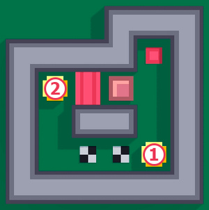 1 and 2 are bottom-right and top-left individually.