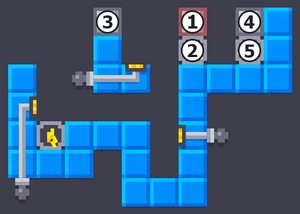 1 = R1C7, 2 = R2C7, 3 = R1C4, 4 = R1C9, 5 = R2C9.