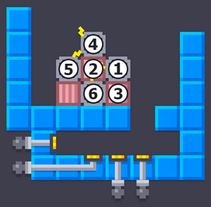 1 = R3C5, 2 = R3C4, 3 = R4C5, 4 = R2C4, 5 = R3C3, 6 = R4C4.